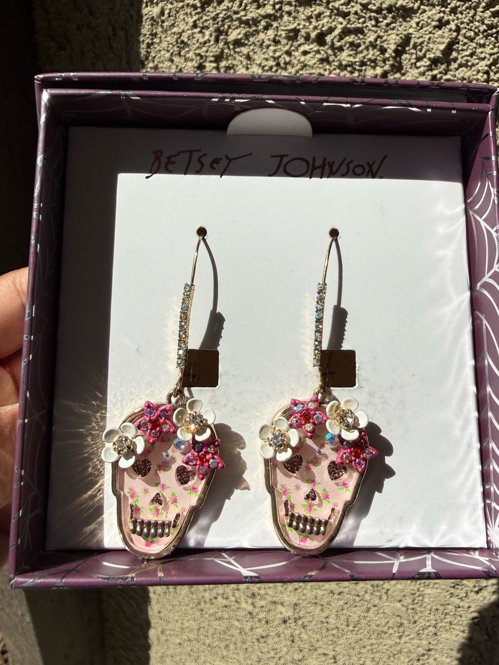 Betsey Johnson Skull Drop Earrings